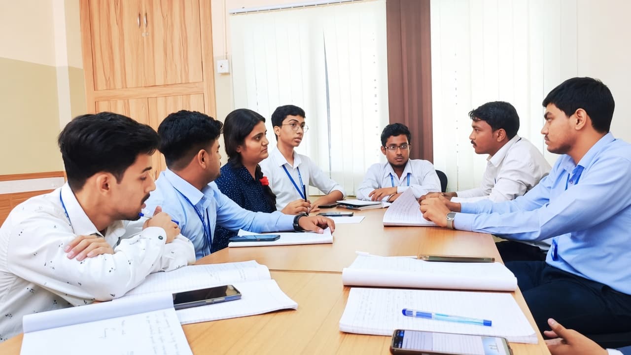 Students in a classroom discussion